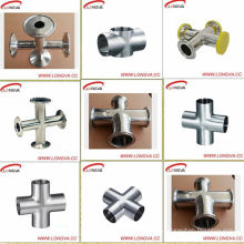 Cruz de aço inoxidável sanitária com extremidades Tri Clamp